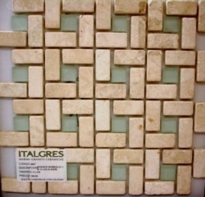 Mosaico Marmol/Vi 1x2 M 16 Col/S.White 1x2cm