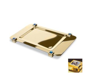 Bandeja Moon Light Square Oro Cristal Blanco