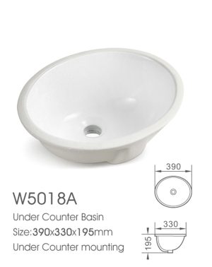 Lavamanos Undermount Blanco Redondo