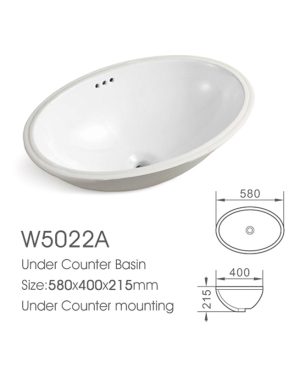 Lavamanos Undermount Blanco Ovalado