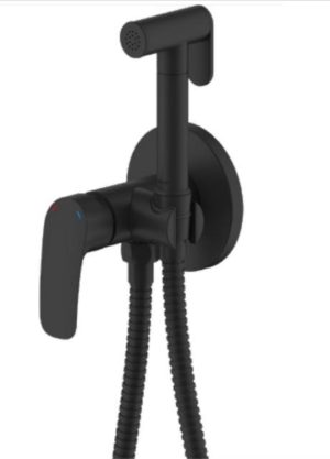 Griferia Sanitaria Belfort Negra Con Maguera