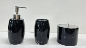 Accesorios De Bano De 3 Pzas Marmol Nero Absolute