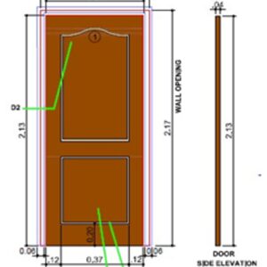 PUERTA MADERA SOLIDA COLOR NOGAL 2.13X0.61X15CM