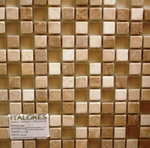 MOSAICO MARMOL/VI 1X1 B 33 CO/VA/NO/COLA