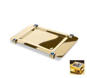 BANDEJA MOON LIGHT SQUARE ORO CRISTAL BLANCO