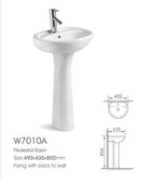 LAVAMANOS DE PEDESTAL BLANCO 2 PZAS