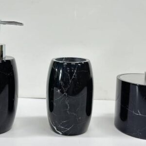 ACCESORIOS DE BANO DE 3 PZAS MARMOL NERO ABSOLUTE