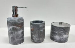 ACCESORIOS DE BANO DE 3 PZAS PIETRA GREY