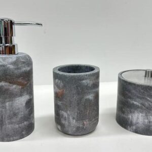 ACCESORIOS DE BANO DE 3 PZAS PIETRA GREY