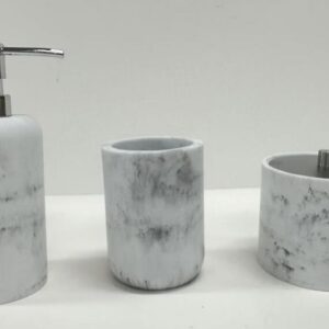 ACCESORIOS DE BANO DE 3 PZAS CARRARA BIANCO