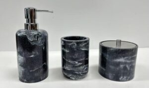 ACCESORIOS DE BANO DE 3 PZAS PIETRA ANTHRACITA