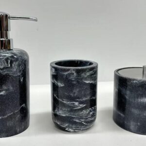 ACCESORIOS DE BANO DE 3 PZAS PIETRA ANTHRACITA