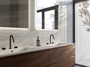 GLACIAR OVAL WHITE RECT MATT 30X75CM