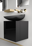 CUBUS BLACK LACQUERED FURNITURE WITH KOOL MAX PLATINUM CHROME WASTE
