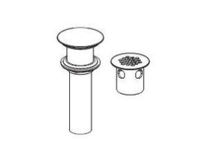 GRID DRAIN ASSEMBLY WITH OVERFLOW CHROME