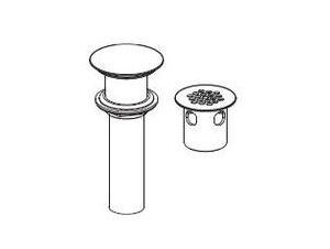 GRID DRAIN ASSEMBLY WITH OVERFLOW CHROME