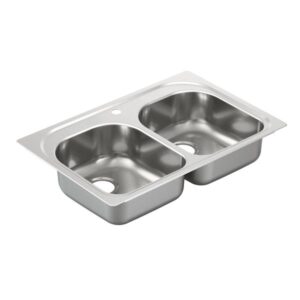 SINK 2000 SERIES D-SHAPE DOUBLE BOWL