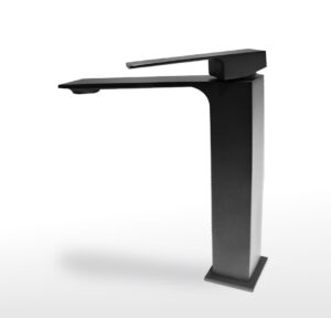 SINGLE LEVER HIGHER BASIN MIXER, WANHAI CARTRIDGE 40CM*9/16 301S/S FLEXIBLE HOSE BLACK CW