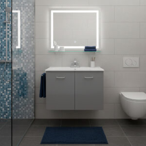 COMPLETE FURNITURE CM70X45X52 W/2 DOORS + TECNOPLAN TOP -048 CENERE MATT LACQUERED