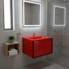 MUEBLE GLASS GLOSSY FUOCO VIVO CM.60x40x52 W/DRAWER