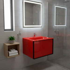 MUEBLE GLASS GLOSSY FUOCO VIVO CM.60x40x52 W/DRAWER