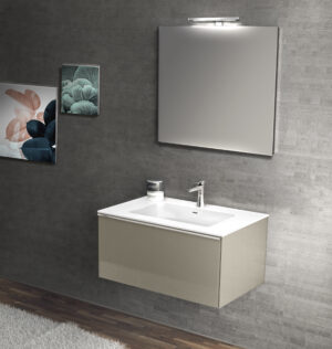 MUEBLE GLASS GLOSSY TORTORA CM.70x52x70 W/1 DRAWER