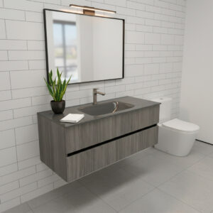 MUEBLE WILD COLLECTION COL.935 ROVERE TITANIO 100x45x40 GLASS TOP