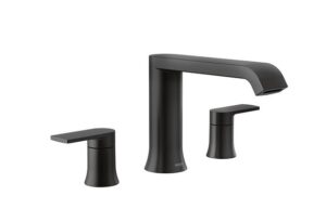 GENTA LX TWO-HANDLE LOW ARC ROMAN TUB FAUCET BLACK