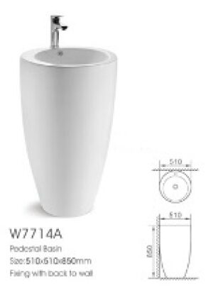 LAVAMANOS DE PESDESTAL REDONDO 520X520X850