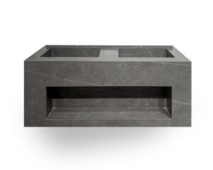 MUEBLE DE ROCK STONE QUARTZITA BLACK PULIDO 120CM UNDER C/SINTERSTONE