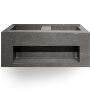 MUEBLE DE ROCK STONE QUARTZITA BLACK PULIDO 120CM UNDER C/SINTERSTONE