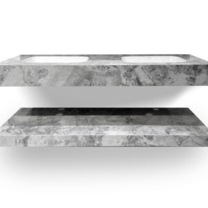 MUEBLE DE ROCK STONE SUPER GREY PULIDO 140CM UNDER C/SINTERSTONE