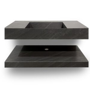 MUEBLE DE ROCK STONE QUATZITA BLACK 100CM UNDER C/SINTERSTONE