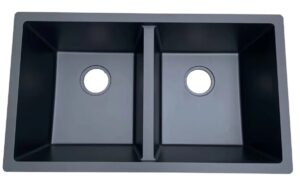 FREGADOR DE DOBLE NEGRO C/DESAGUE 780X455X240MM,