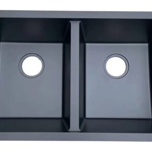 FREGADOR DE DOBLE NEGRO C/DESAGUE 780X455X240MM,