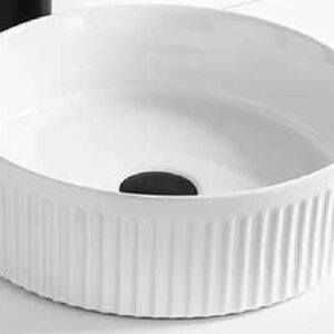 LAVAMANOS DE SOBRE PONER REDONDO WHITE MATT DESIGN 360X120MM