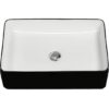 LAVAMANOS DE SOBRE PONER RECT BLANCO/NEGRO 400X300X130MM