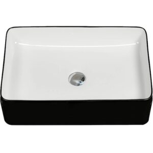 LAVAMANOS DE SOBRE PONER RECT BLANCO/NEGRO 400X300X130MM