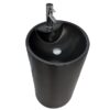 LAVAMANOS PEDESTAL NEGRO REDONDO