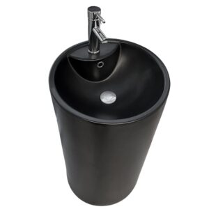 LAVAMANOS PEDESTAL NEGRO REDONDO