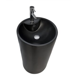 LAVAMANOS PEDESTAL NEGRO REDONDO