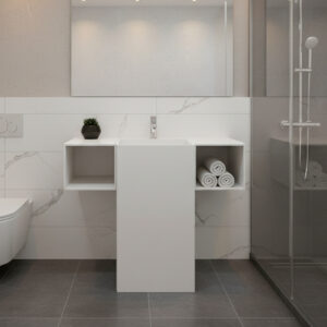 LAVAMANOS DE PEDESTAL TERRAZO POLISHED CON LATERALES