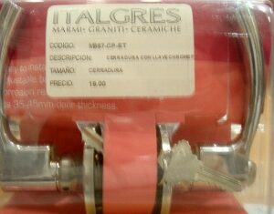 CERRADURA CON LLAVE CHROME POLISHED