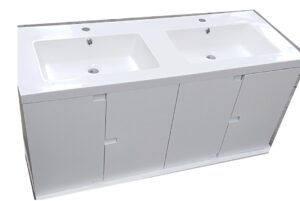 WHITE LACQUER BASIN WITH CABINET 120X46X55