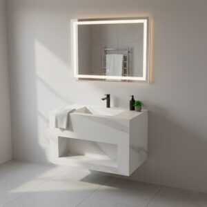 MUEBLE ROCK STONE CARRARA WHITE MAT 60CM