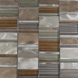 MOSAIQUILLO METALICO + VIDRIO BRONCE 30X29.6CM