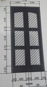 PUERTA DOBLE DE MADERA CON VIDRIO 2.17X1.20X0.15