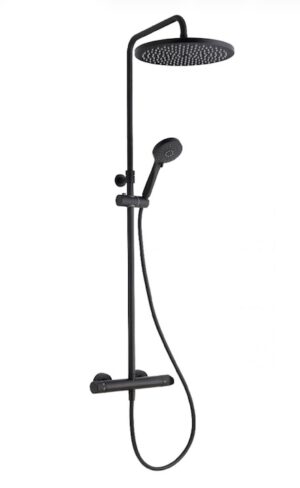 REGADERA EXTERIOR NEGRA TELESCOPICO ROCIADOR DE 250MM