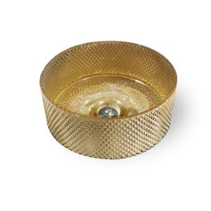 LAVAMANOS DE VIDRIO VILLA CRYSTAL GOLD D330 H180