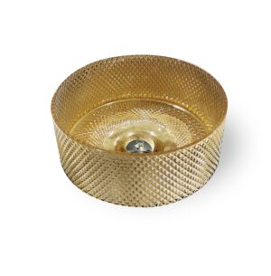 LAVAMANOS DE VIDRIO VILLA CRYSTAL GOLD D330 H180